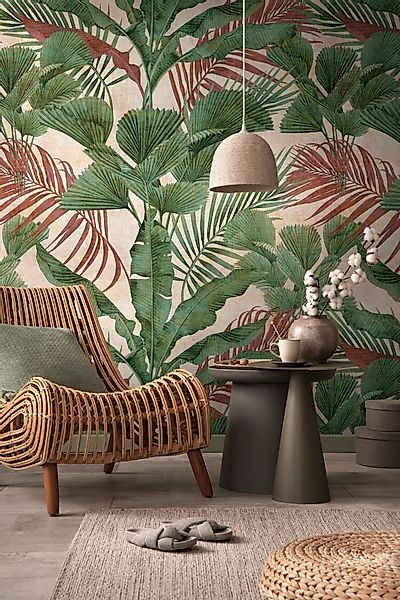 A.S. Creation Fototapete Dschungel 1,59 m x 2,8 m Grün-Rosa-Braun FSC® günstig online kaufen