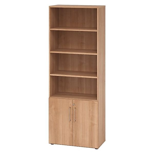 bümö Aktenschrank smart Kombischrank - 2 plus 4 Ordnerhöhen Dekor: Nussbaum günstig online kaufen