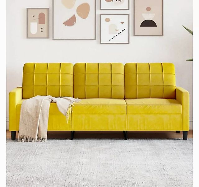 vidaXL Sofa, 3-Sitzer-Sofa Gelb 180 cm Samt günstig online kaufen