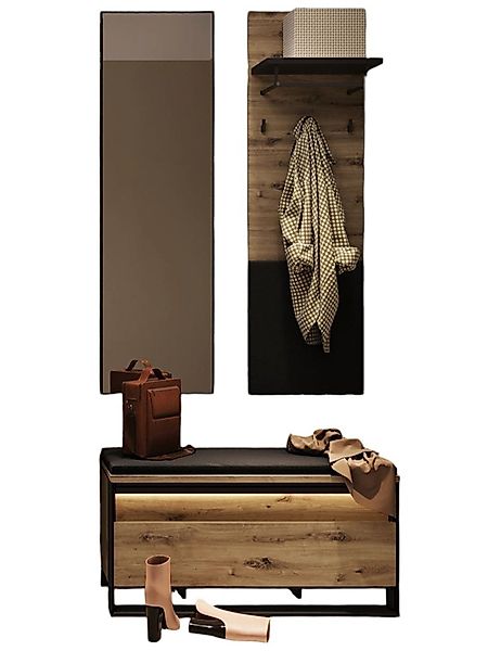 Compleo Garderoben-Set LIMA (Kleiderbügel, Spiegel, Schuhschrank) günstig online kaufen