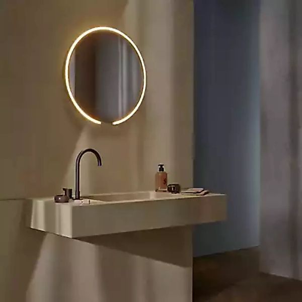 Occhio Mito Sfera 60 Leuchtspiegel LED, Kopf roségold/Spiegel grau getönt günstig online kaufen