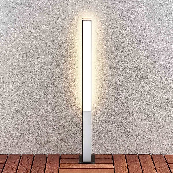Lucande LED-Wegelampe Aegisa, 80 cm, anthrazit, Metall, IP54 günstig online kaufen