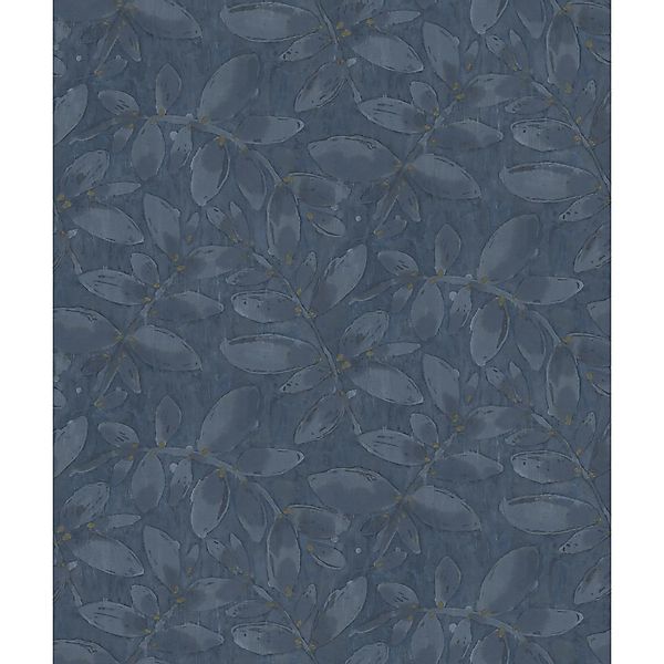 Sanders & Sanders Tapete Gezeichnete Blätter Dunkelblau 53 Cm X 1005 M 6407 günstig online kaufen