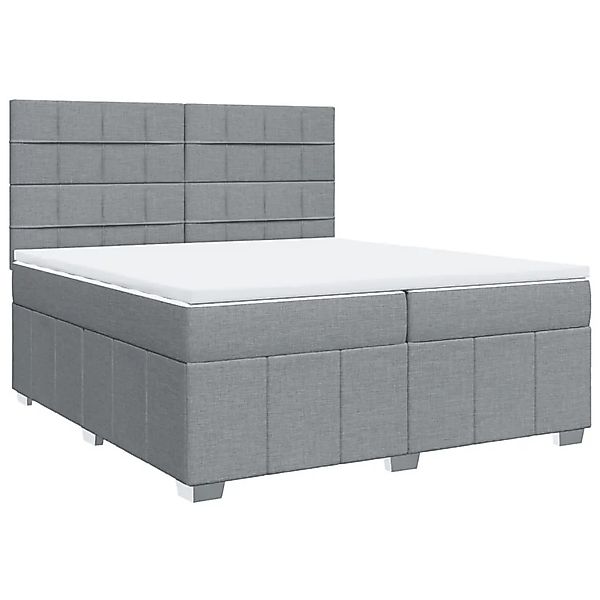 vidaXL Boxspringbett mit Matratze Hellgrau 200x200 cm Stoff 3291775 günstig online kaufen