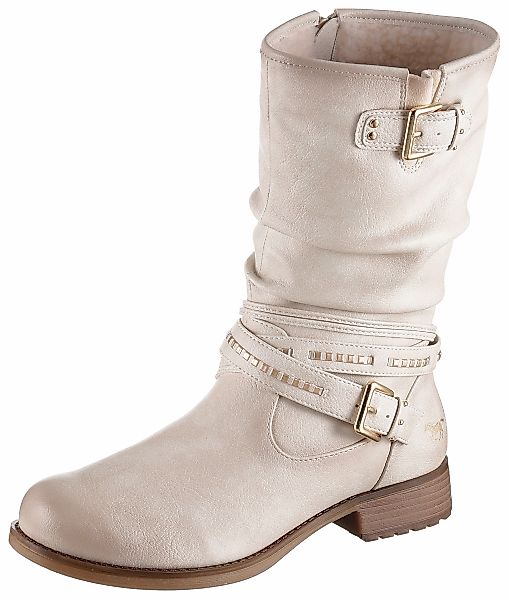 Mustang Shoes Winterstiefel, mit Zierschnallen am slouchy Schaft günstig online kaufen