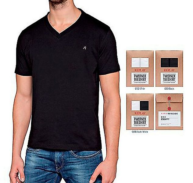 Replay V-Shirt Classic Basic T-Shirt (Packung, 2-tlg) günstig online kaufen