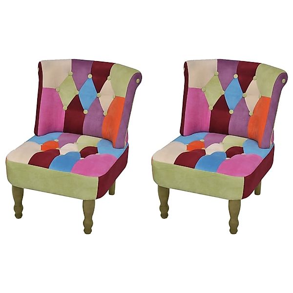 vidaXL Französische Stühle 2 Stk Patchwork-Design Stoff 240810 günstig online kaufen