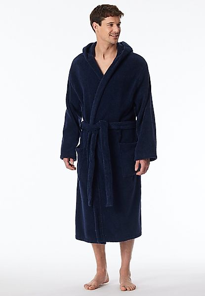Schiesser Herrenbademantel "Essentials", Midilänge, Baumwolle, Kapuze, günstig online kaufen
