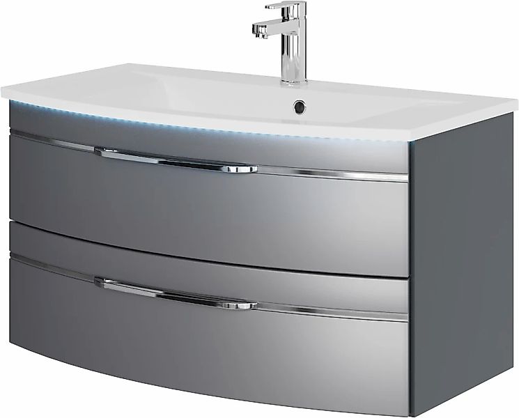 Saphir Waschtisch "Serie 7045 Mineralmarmor-Waschtisch und Unterschrank, 91 günstig online kaufen