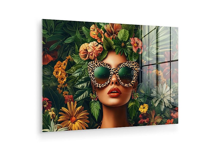 MuchoWow Acrylglasbild Frau - Pantherdruck - Dschungel - Natur - Luxus, Ink günstig online kaufen