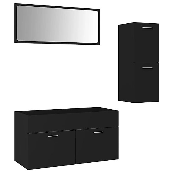 vidaXL Badmöbel-Set Schwarz Holzwerkstoff Modell 15 günstig online kaufen