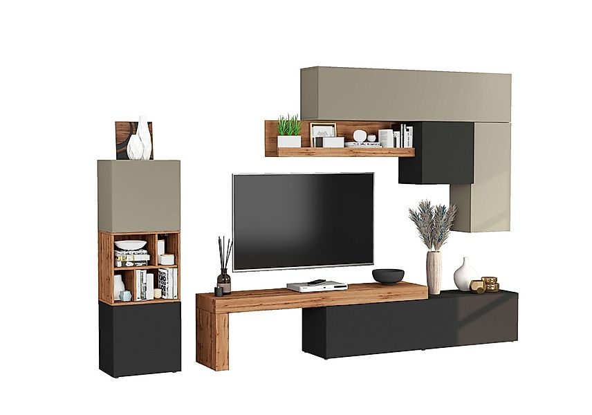 INOSIGN Wohnwand "Chronos Wohnwand, Medienwand, 8-er set", (Set, 8 St.), ca günstig online kaufen