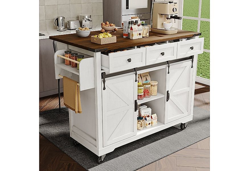 Flieks Küchenwagen mit erweiterbare Arbeitsplatte und Rollen, (1 St), Servi günstig online kaufen