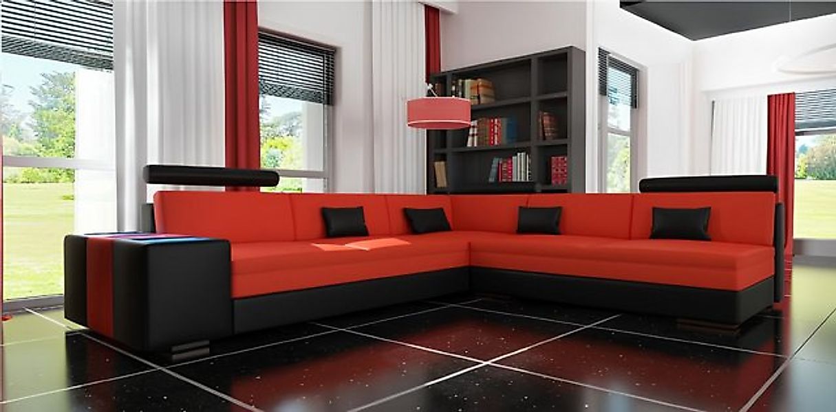 JVmoebel Sofa Wohnlandschaft Polster Textil Stoff Leder Garnitur Couchen So günstig online kaufen