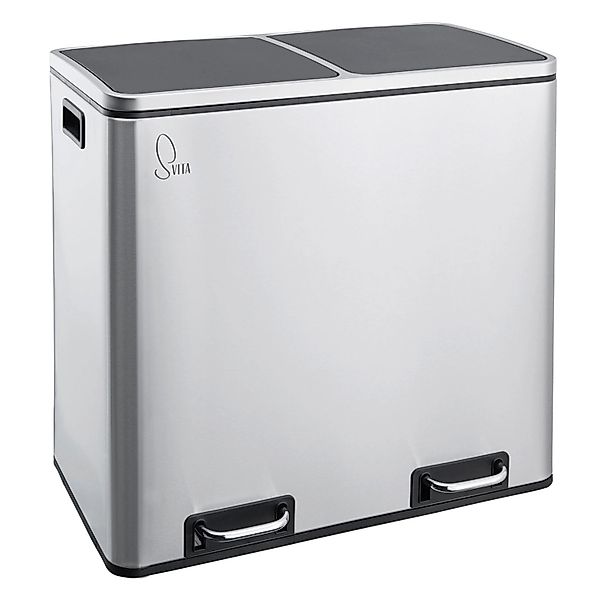 Svita TM2X24 Treteimer 48 Liter Abfalleimer Inneneimer Trennsystem Silber günstig online kaufen