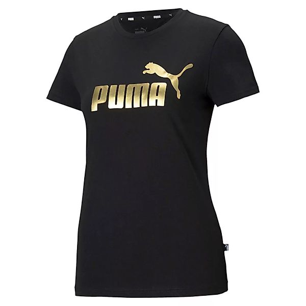 Puma Essential+ Metallic Logo Kurzarm T-shirt M Puma Black / Gold günstig online kaufen