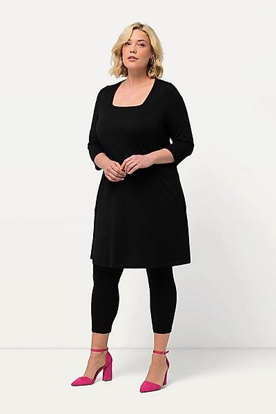 Ulla Popken Longshirt Longshirt A-Linie Carree-Ausschnitt 3/4-Arm günstig online kaufen