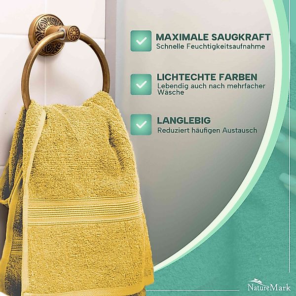 NatureMark Handtücher 8er-Set Frottier Handtücher 50x100cm, günstig online kaufen