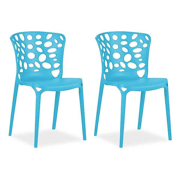 Homestyle4u Gartenstuhl 2er Set in Blau 2456 günstig online kaufen