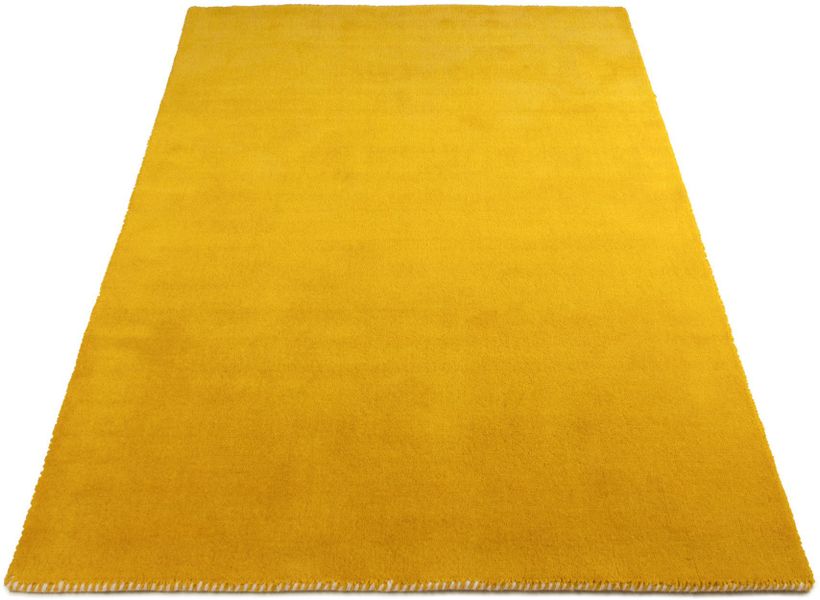 carpetfine Wollteppich "Gabbeh Lola Uni" rechteckig 14 mm Höhe mit natürlic günstig online kaufen