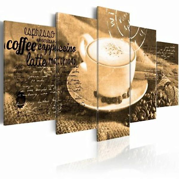 artgeist Wandbild Coffe, Espresso, Cappuccino, Latte machiato ... - sepia b günstig online kaufen