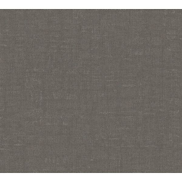 PROFHOME 387454-GU Uni Tapete Textiloptik Matt Braun Anthrazit Grau 0,53 m günstig online kaufen