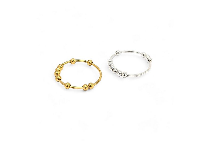 Eyecatcher Silberring 925 Silber Ring mit Perlen-Design – Silber oder 18K V günstig online kaufen