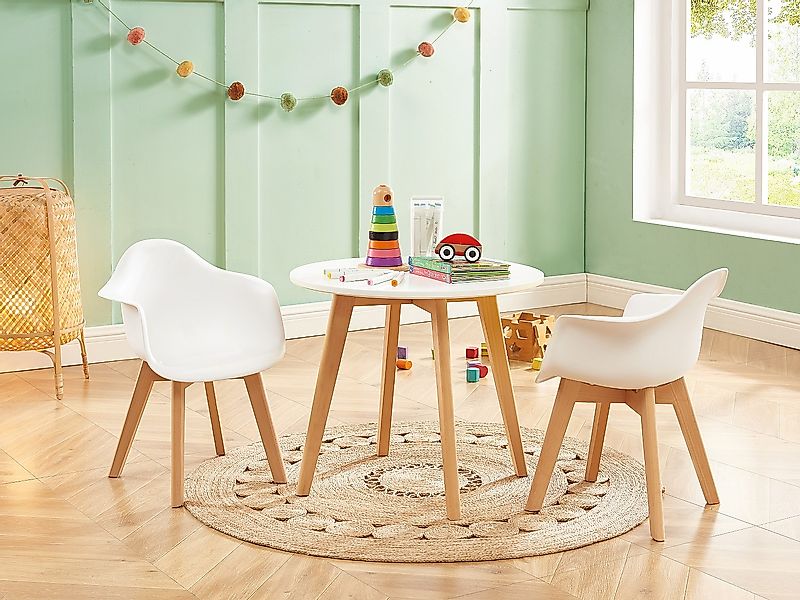 Set aus Kindertisch LOULOUNE + 2 Stühlen POUPINETTE - Weiß günstig online kaufen