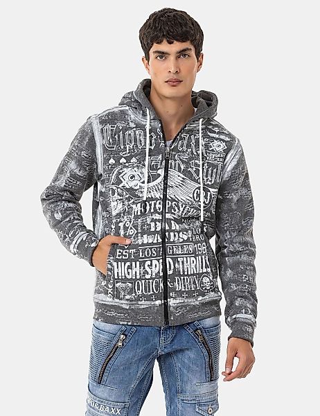 Cipo & Baxx Sweatjacke "Jacken" 1 Stk. tlg. mit auffälligem Print, CL544 günstig online kaufen