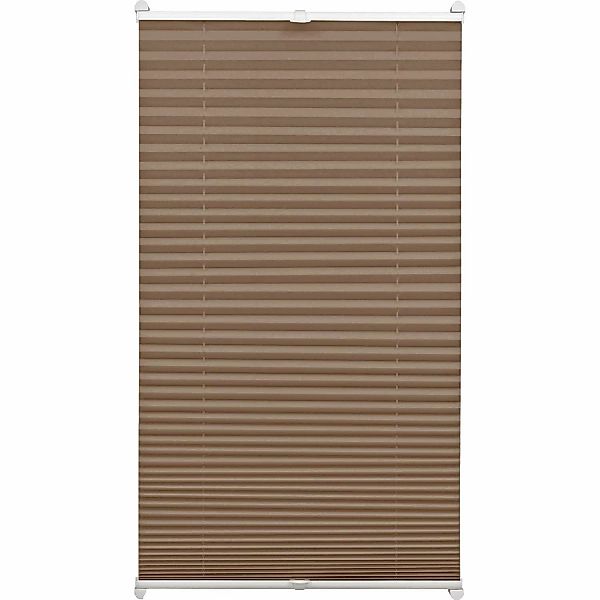 Gardinia EasyFix Plissee mit 2 Bedienschienen 80 cm x 130 cm Taupe günstig online kaufen