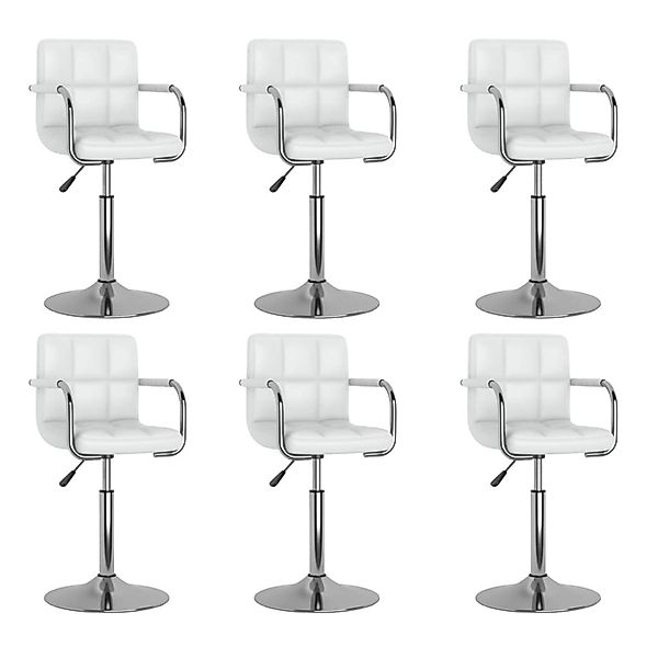 vidaXL Esszimmerstühle 6 Stk Drehbar Weiß Kunstleder 3087896 günstig online kaufen