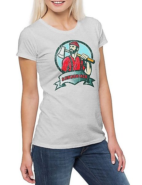 Urban Backwoods Print-Shirt Lumberjack IV Damen T-Shirt Holzfäller Axt Wald günstig online kaufen