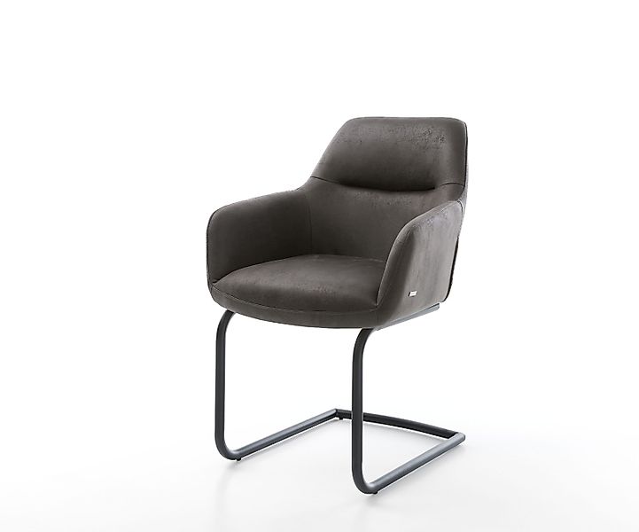 Freischwinger Pejo-Flex Mikrofaser Anthrazit Vintage Freischwinger rund Sch günstig online kaufen