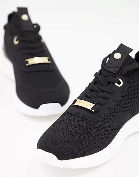Miss KG – Kallie – Flyknit-Sneaker zum Schnüren in Schwarz günstig online kaufen