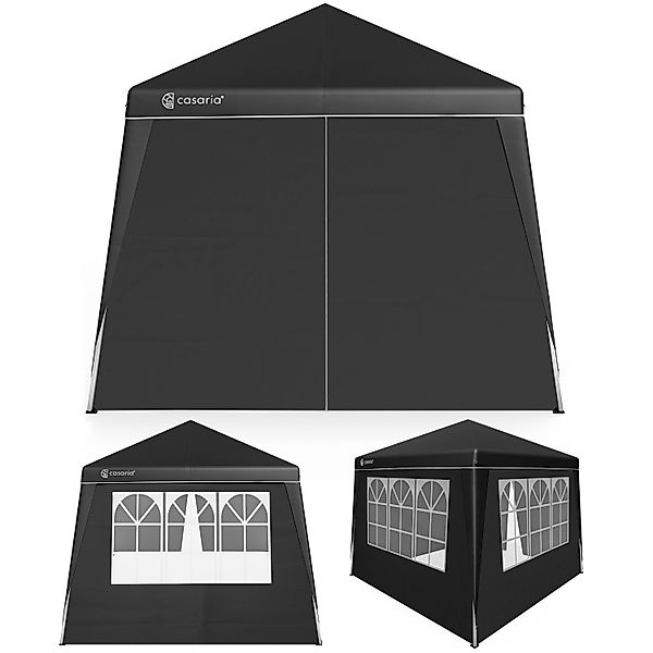 Faltpavillon Capri Schwarz 3x3m inkl 4 Seitenwänden günstig online kaufen
