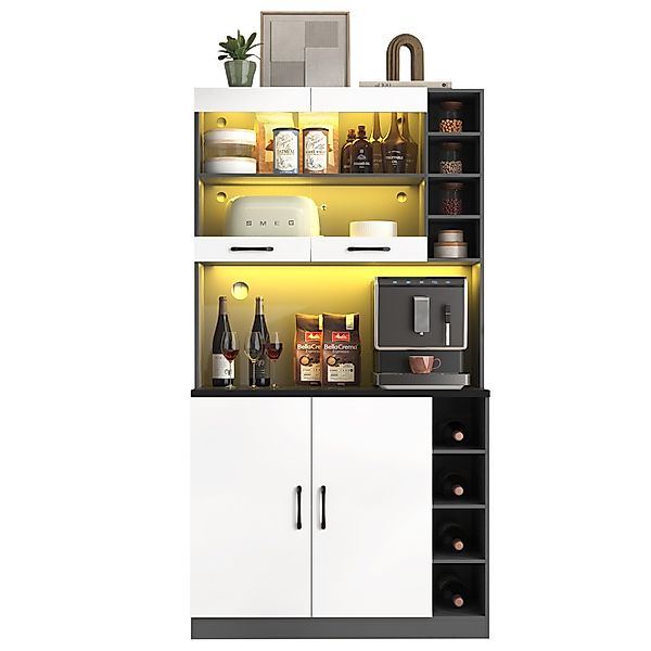 Merax Küchenbuffet Küchenschrank mit LED und günstig online kaufen