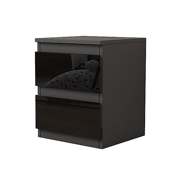 HTI-Living Nachtschrank Nachtschrank Kenji Hochglanz Schwarz günstig online kaufen