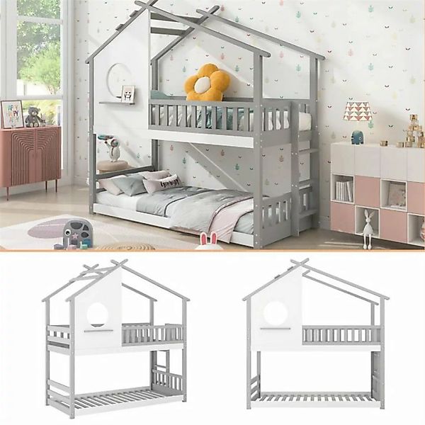 XDeer Kinderbett Hausbett,Etagenbett(weiß,200x90cm)Kinderbett, mit rechtwin günstig online kaufen