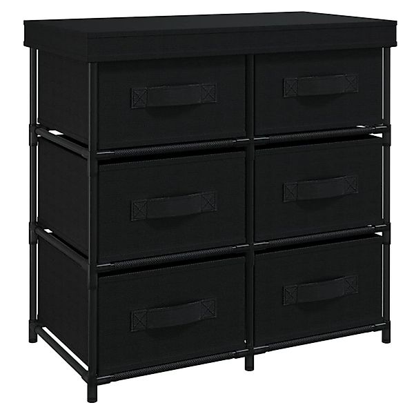 vidaXL Sideboard, Aufbewahrungsschrank mit 6 Schubladen 55×29×55 cm Schwarz günstig online kaufen