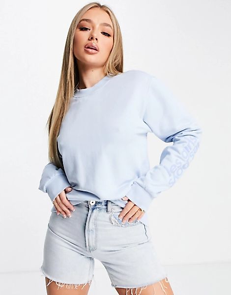 Les Girls Les Boys – Sweatshirt in Blau mit Rundhalsausschnitt in lockerer günstig online kaufen