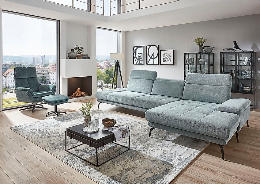 Die PlanBar Ecksofa "MP-IN20126 L-Form mit Federkern-Polsterung" mit Kopfte günstig online kaufen