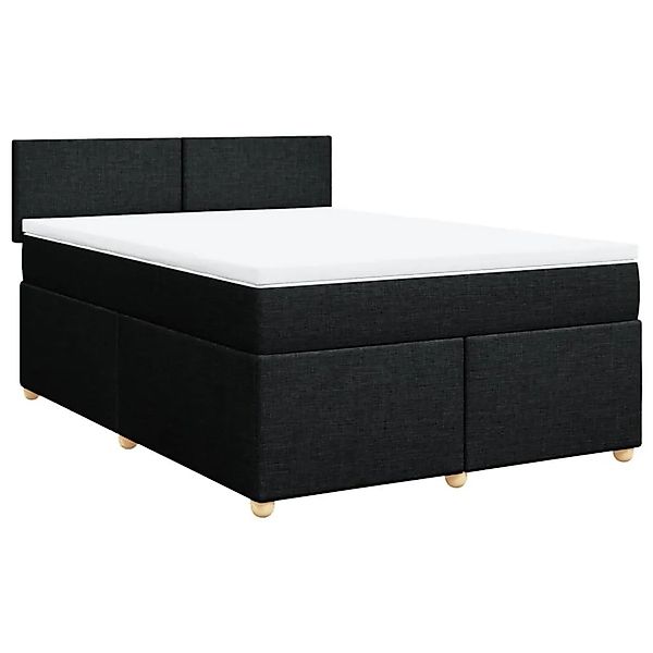 vidaXL Boxspringbett mit Matratze Schwarz 140x200 cm Stoff 3286698 günstig online kaufen