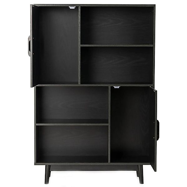 Costway Bücherschrank mit 2 Türen Schwarz 80 x 24 x 120 cm günstig online kaufen