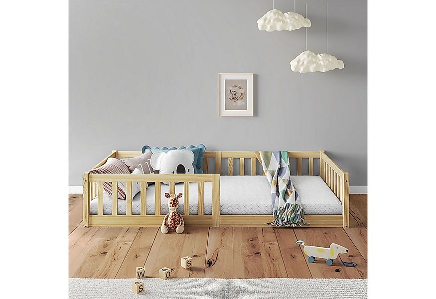 IDIMEX Massivholzbett GUSTAVO, Bodenbett GUSTAVO 90x190cm mit Rausfallschut günstig online kaufen