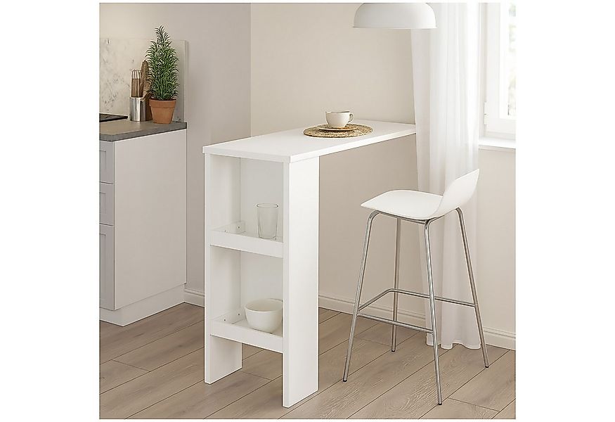 HTI-Living Bartisch Bartisch mit Stauraum moderner Küchentisch in Weiß (Stü günstig online kaufen