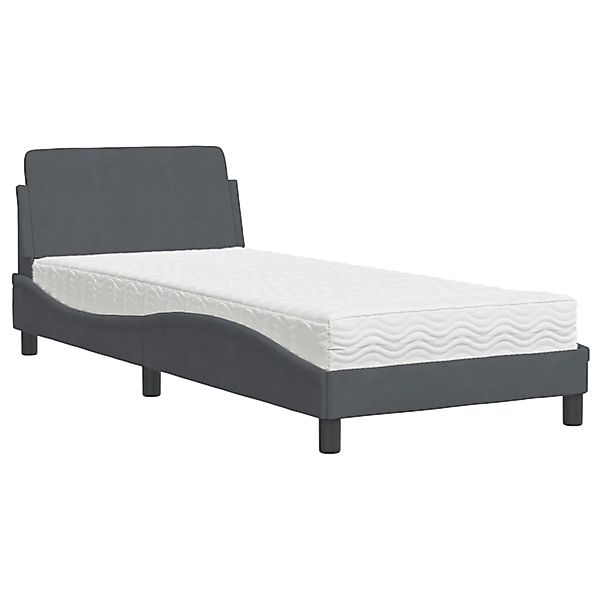 vidaXL Bett mit Matratze Dunkelgrau 80x200 cm Samt Modell 12009562 günstig online kaufen