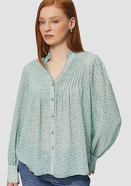 QS Langarmbluse Bluse Strukturierte Chiffonbluse mit Punktemuster günstig online kaufen
