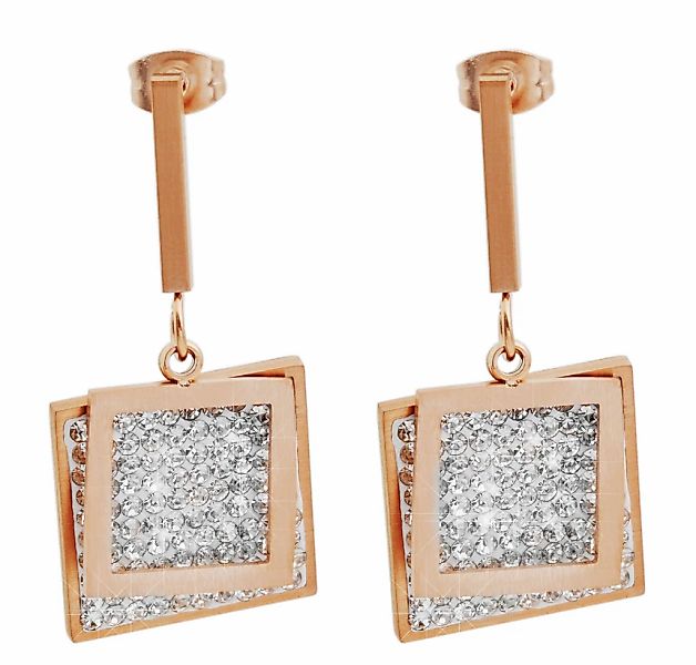 Adelia´s Paar Ohrhänger "Damen Ohrringe – Ohrstecker aus Edelstahl mit Stra günstig online kaufen