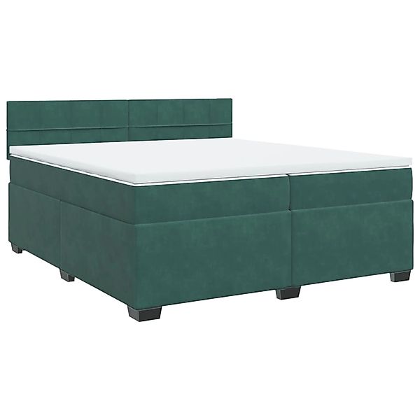 vidaXL Boxspringbett mit Matratze Dunkelgrün 200x200 cm Samt 3286405 günstig online kaufen