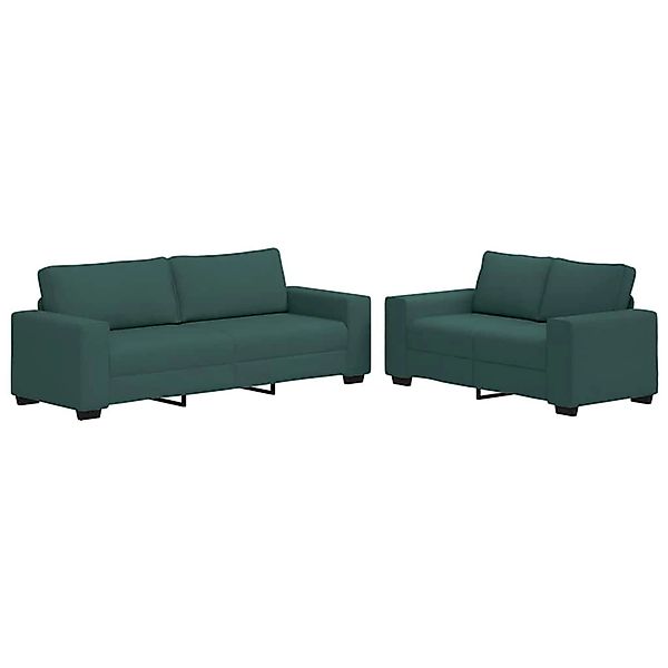 vidaXL 2-Teiliges Sofa-Set mit Kissen Dunkelgrün Stoff 3324736 günstig online kaufen